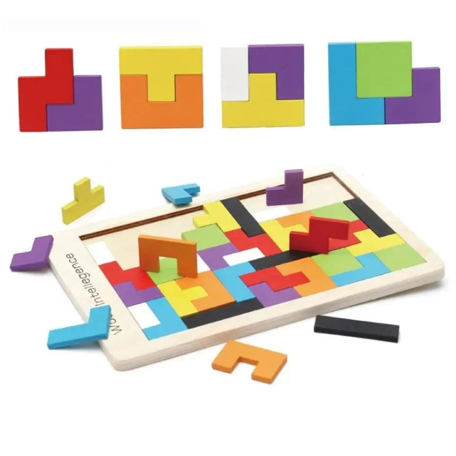 Wooden Tangram Puzzle — 40 Pieces