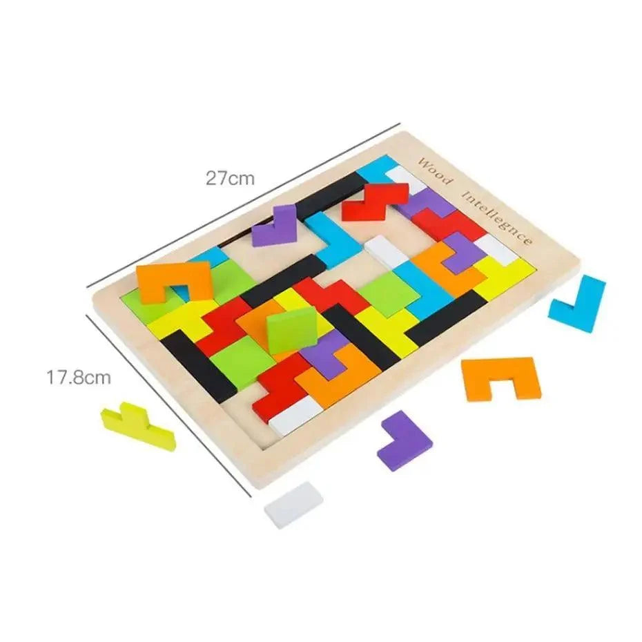 Wooden Tangram Puzzle — 40 Pieces