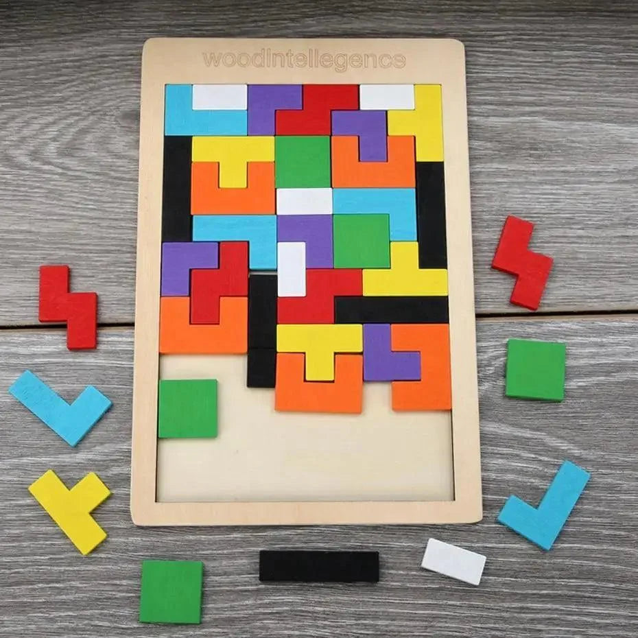 Wooden Tangram Puzzle — 40 Pieces