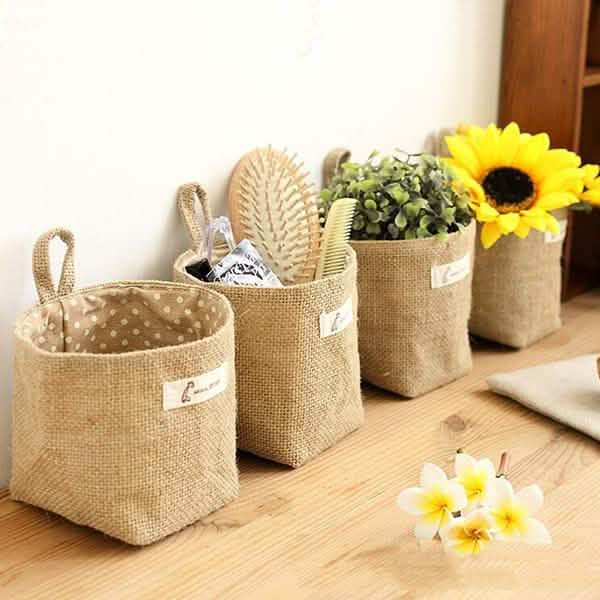 Cotton-Linen Hanging Storage Organizer