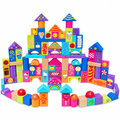 Colorful Wooden Building Blocks — 90 Pieces
